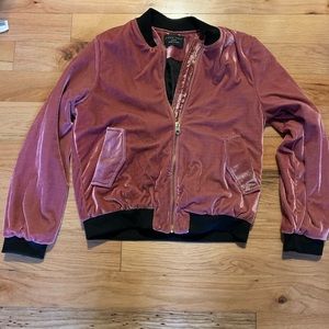 Pink velour jacket.. Not worn.. too small. size xs